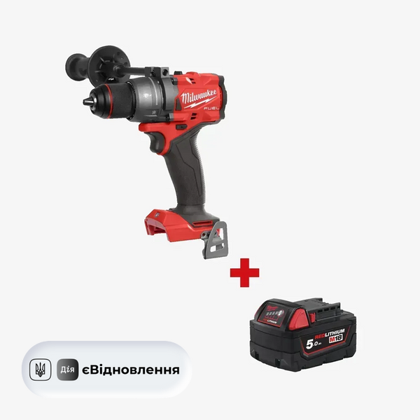 Аккумуляторная дрель-шуруповерт MILWAUKEE, M18 FDD3-0X, 158 Нм (корпус HD) (+ аккумулятор, M18 B5 (5Ag)) СТ202412963 фото