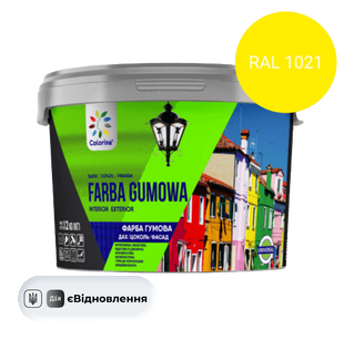FARBA GUMOWA ФАРБА ГУМОВА ДЛЯ ДАХІВ, ЦОКОЛЮ, ФАСАДІВ ТМ COLORINA 12кг RAL 1021 жовта СТ1902 фото