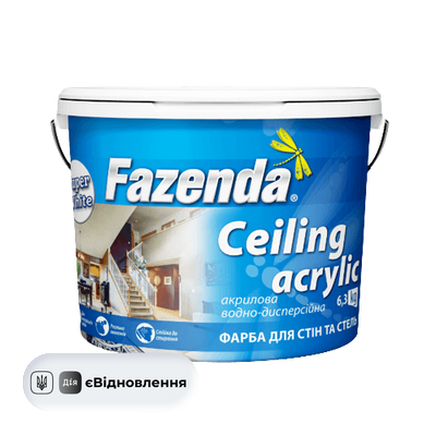 Фарба для стель/стін акрилова Ceiling Acrylic 6,3кг 1833111 фото