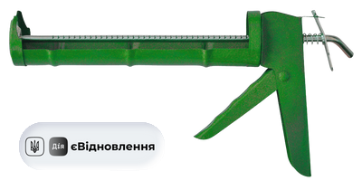 Пістолет для герметика металевий з зубчатим стрижнем 12-003 12-003 фото