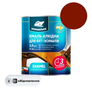 Емаль алкідна КОРАБЕЛЬНАЯ ПФ-115 ( 0,9кг) (вишнева ) 189722 фото