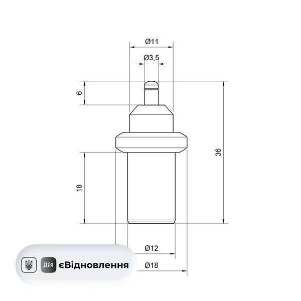 Термоелемент Icma для антиконденсаційного клапана 60°C №8749 SD00020800 фото