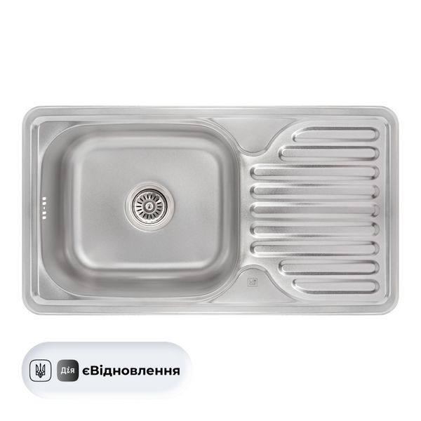 Кухонна мийка Lidz 7642 0,8 мм Micro Decor (LIDZ764208MICDEC) SD00037178 фото