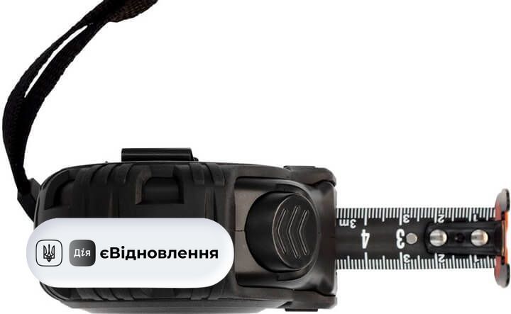 Рулетка 2-х сторонняя черная лента автостоп магнит HAISSER 3x19 СТ202412260 фото